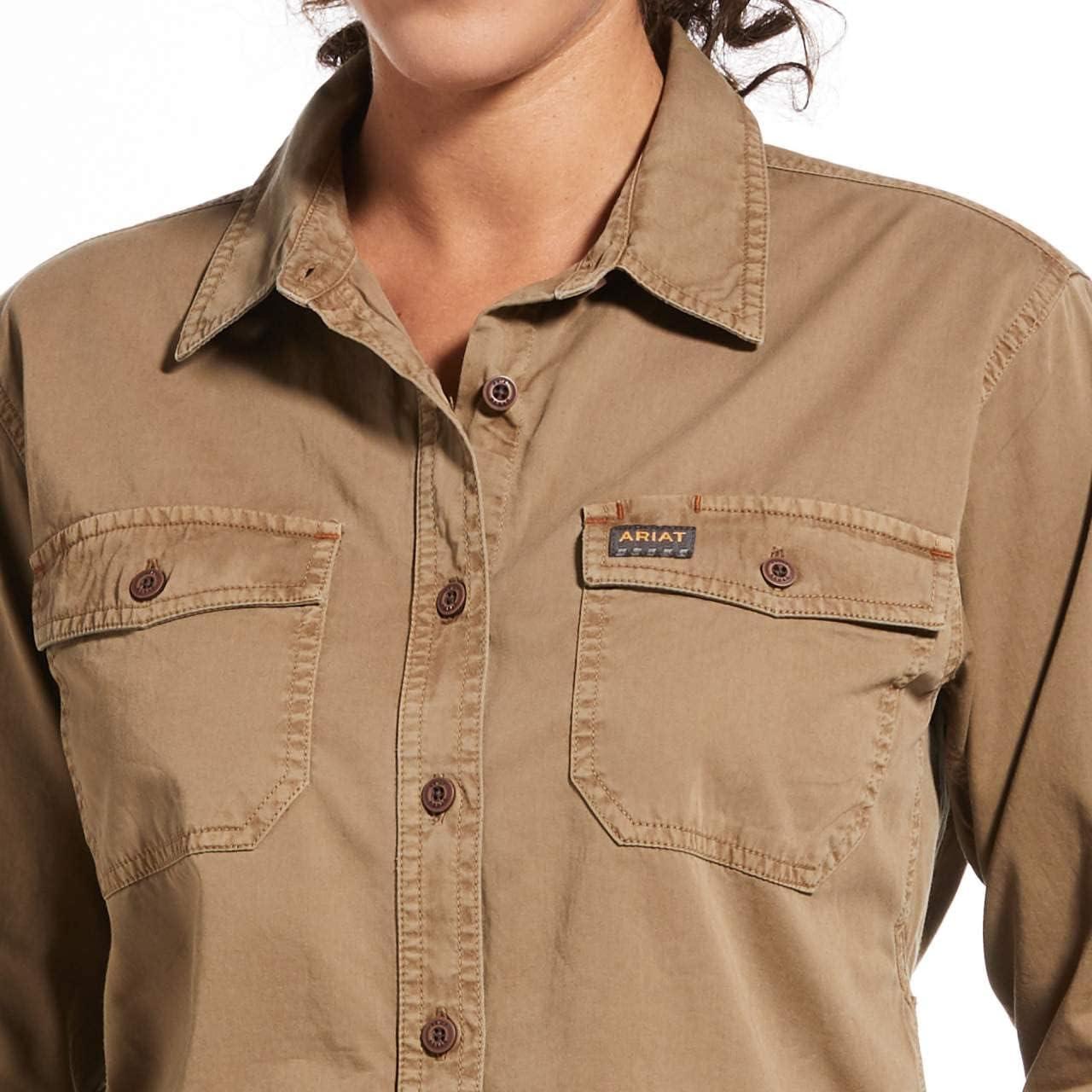 imageAriat Womens Rebar Washed Twill Work ShirtKhaki