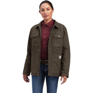 ARIAT Womens Rebar Duracanvas Sherpa-lined Coat(Mole)