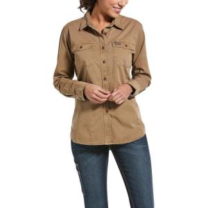 Ariat Women’s Rebar Washed Twill Work Shirt(Khaki)