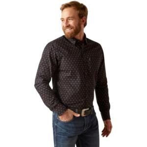 Ariat Mens Merrick Stretch Modern Fit Shirt(Black)