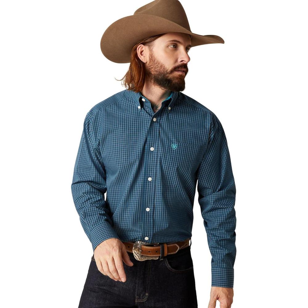 imageAriat Mens MNS Nicky Ls Shrt Frair BrownIndochine Blue