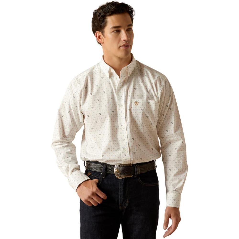 imageARIAT White Edmond Classic Fit Mens Long Sleeve Shirt 10051262White