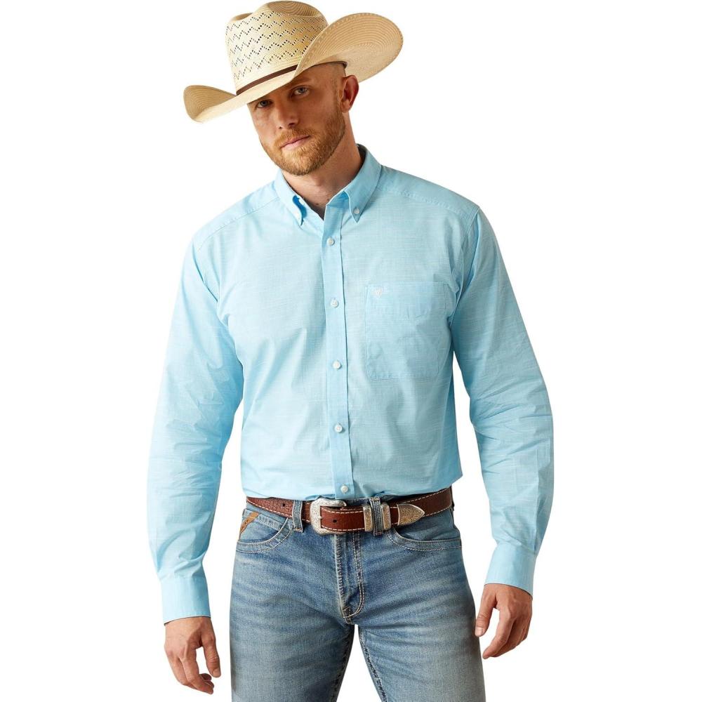 imageAriat Mens Big and Tall Classic Fit Wrinkle Free ShirtLight Blue