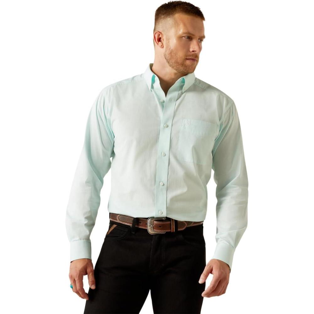 imageAriat Mens Big and Tall Classic Fit Wrinkle Free ShirtMint