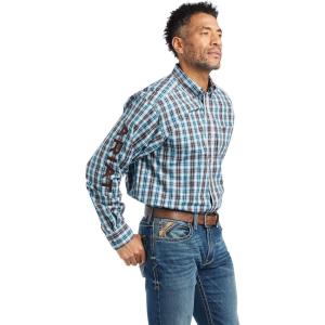 ARIAT mens Pro Series Team Vincent Classic Fit Shirt(Turquoise)