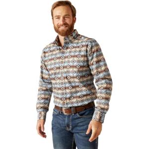 Ariat Mens Team Wright Fitted Shirt(Light Blue)