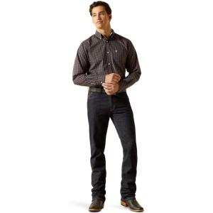 Ariat Men’s Wrinkle Free Brooklyn Fitted Shirt(Black)