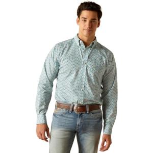 Ariat Men’s Wrinkle Free Kellen Fitted Shirt(Blue)