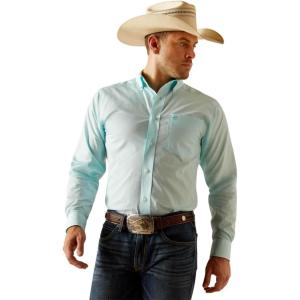 Ariat Men’s Wrinkle Free Shepard Fitted Shirt(Blue Radiance)