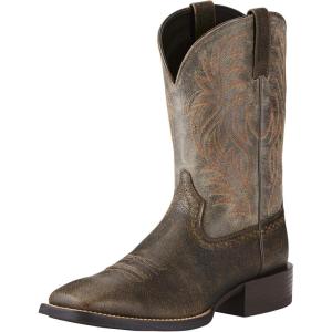 Ariat Men’s Sport Wide Square Toe Western Cowboy Boot(Brooklyn Brown/Ashes)
