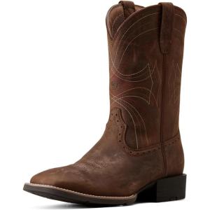 Ariat Men’s Sport Wide Square Toe Western Cowboy Boot(Distressed Brown)