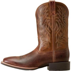 Ariat Men’s Sport Wide Square Toe Western Cowboy Boot(Fiddle Brown/Powder Brown)