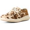 Tan and White Brindle Hair on/Dark Tan Suede