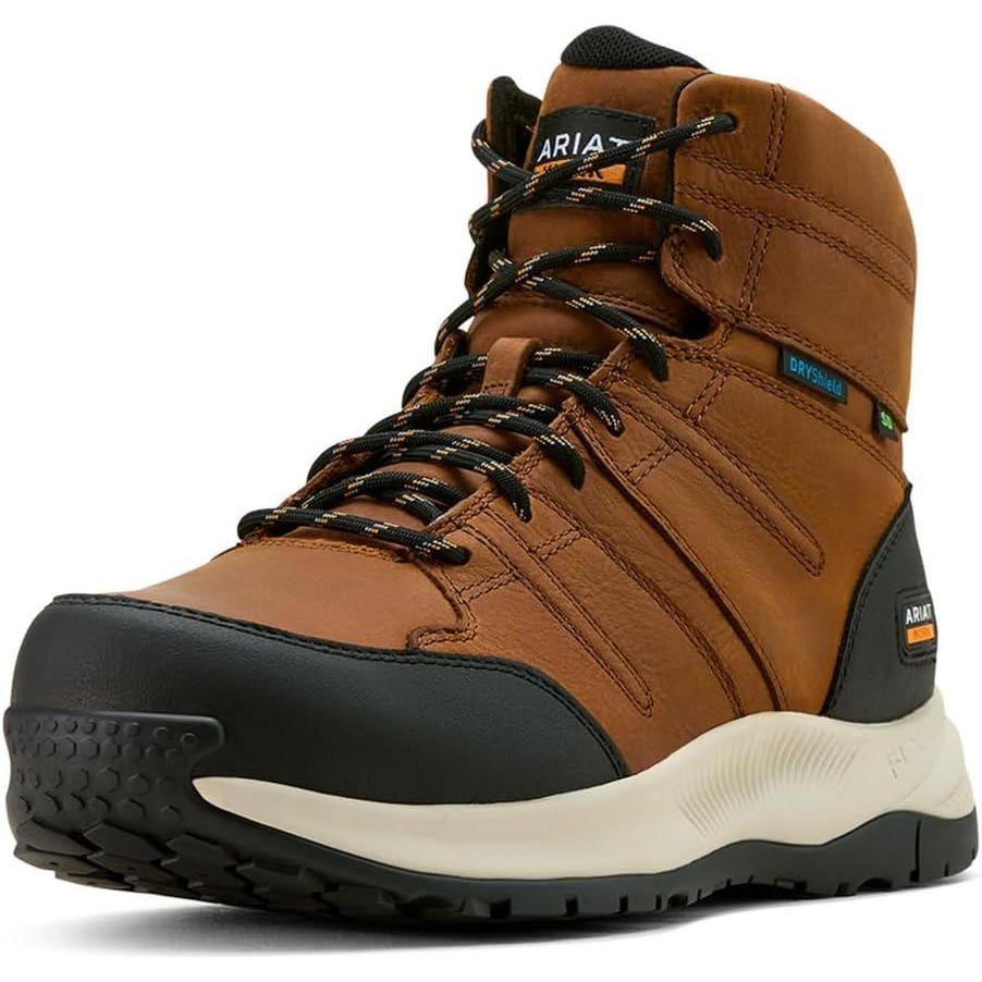 imageARIAT mens Outpace Shift 6 Sd Waterproof Composite Toe Work BootNatural Brown