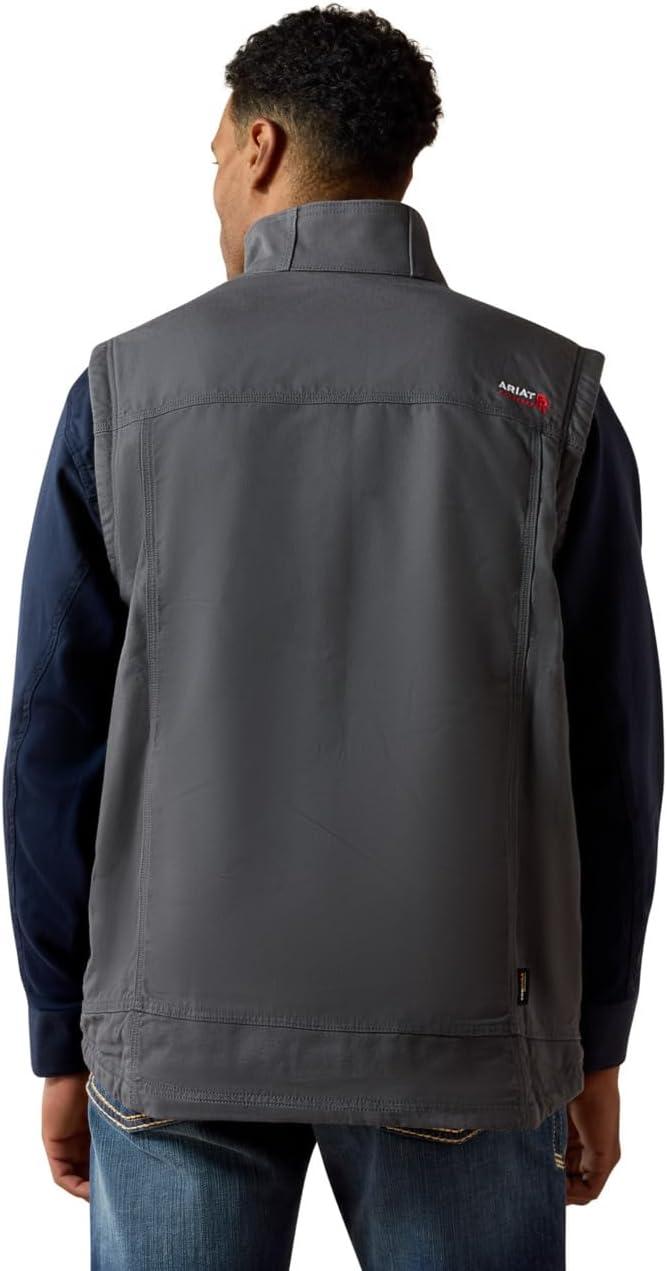 imageARIAT mens Fr Duralight Stretch Canvas VestIron Grey