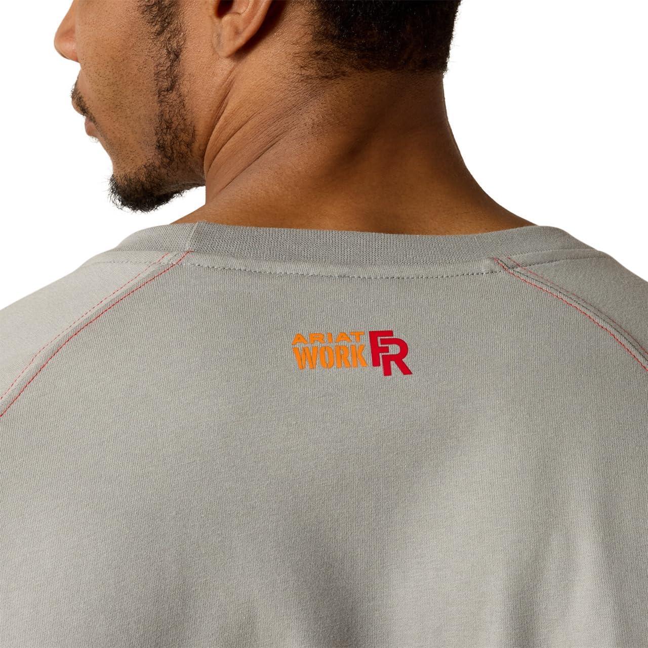 imageARIAT mens Fr Work Crew TshirtSilver Fox
