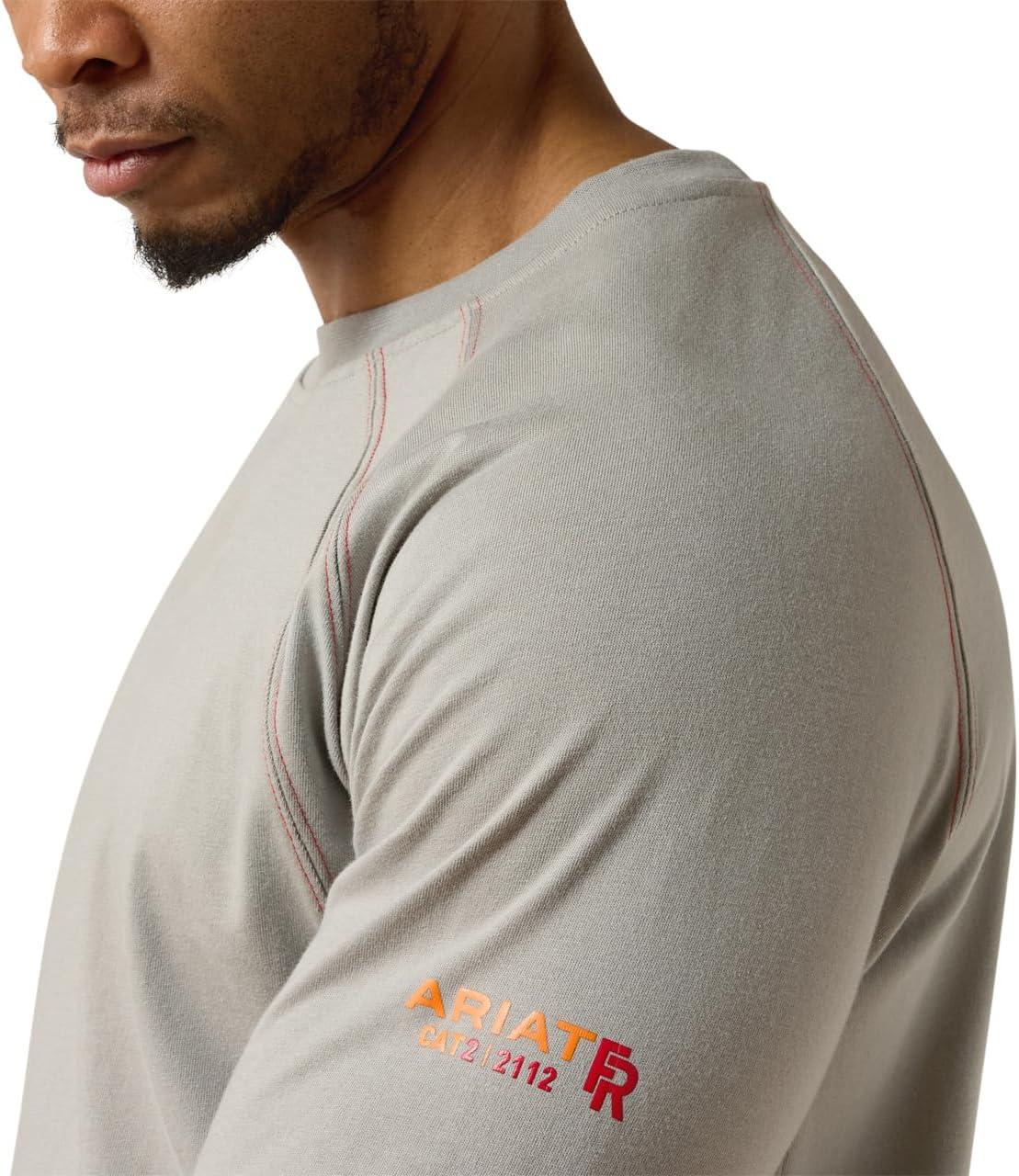 imageARIAT mens Fr Work Crew TshirtSilver Fox