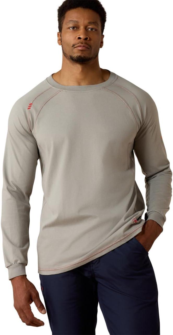 imageARIAT mens Fr Work Crew TshirtSilver Fox