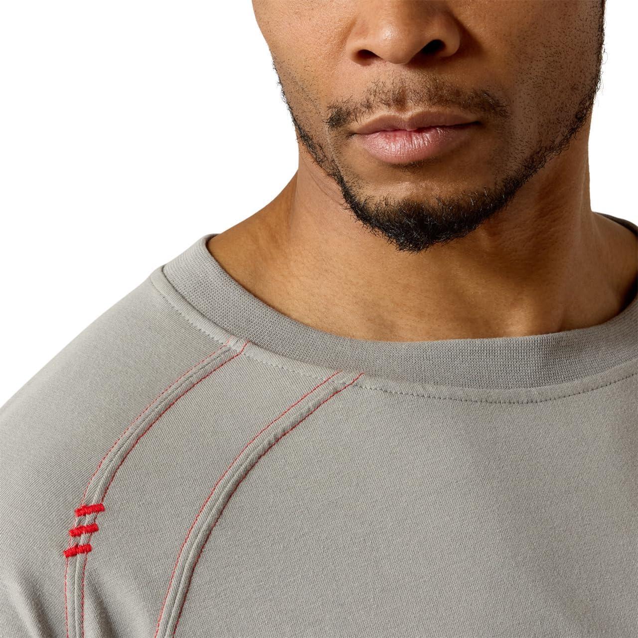 imageARIAT mens Fr Work Crew TshirtSilver Fox
