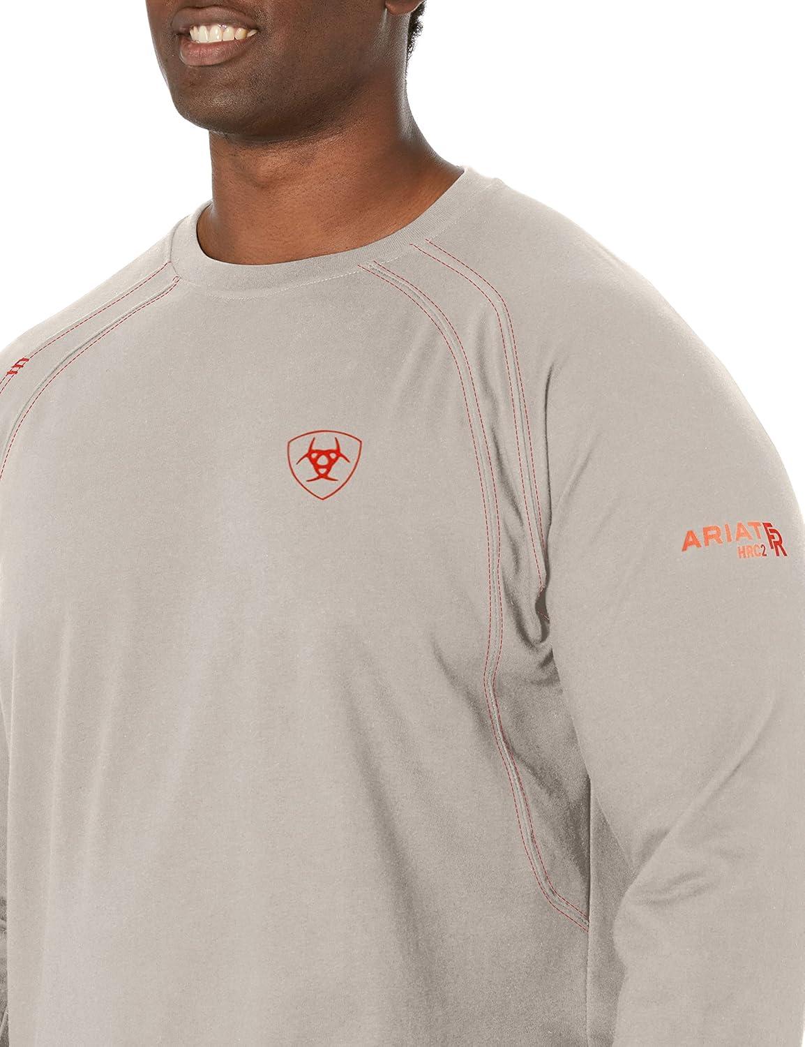 imageARIAT mens Fr Work Crew TshirtSilver Fox