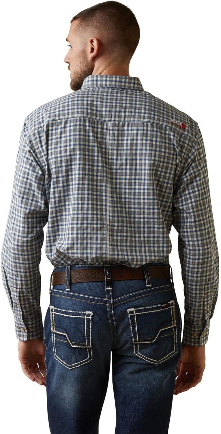imageAriat Mens FR Plaid Featherlight Work ShirtClear Sky Plaid