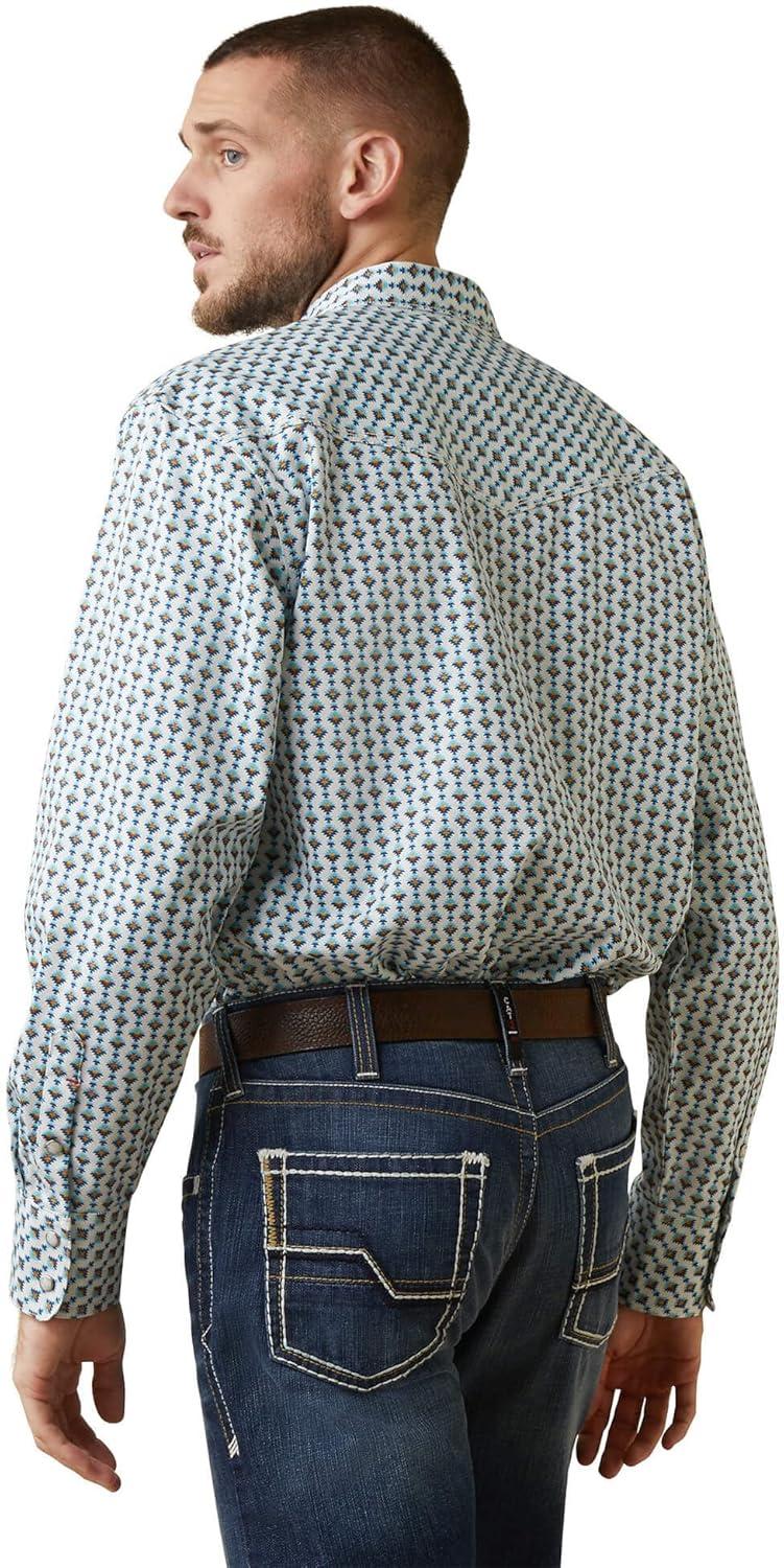 imageAriat Mens FR Whetstone Classic Fit Snap Work ShirtBachelor Button Print