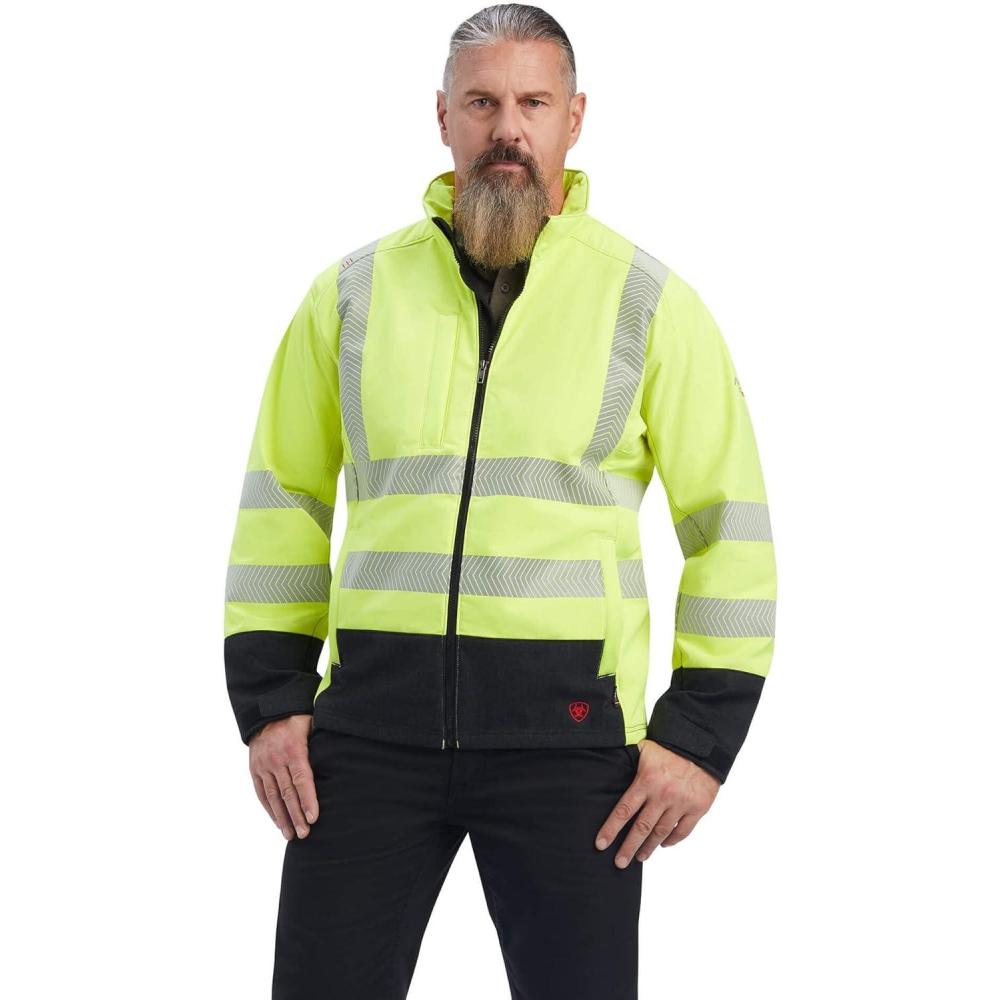 imageARIAT mens Fr Vernon Hivis Softshell JacketHivis Yellow