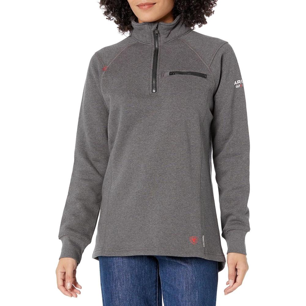 imageARIAT womens Fr Rev 14 Zip TopCharcoal Heather
