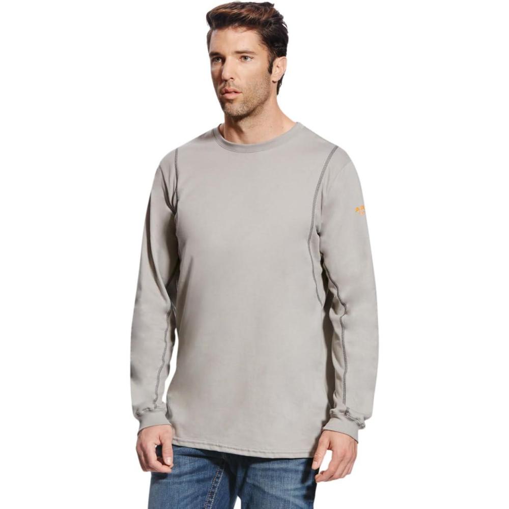imageAriat Mens Big and Tall Flame Resistant Ac CrewSilver Fox