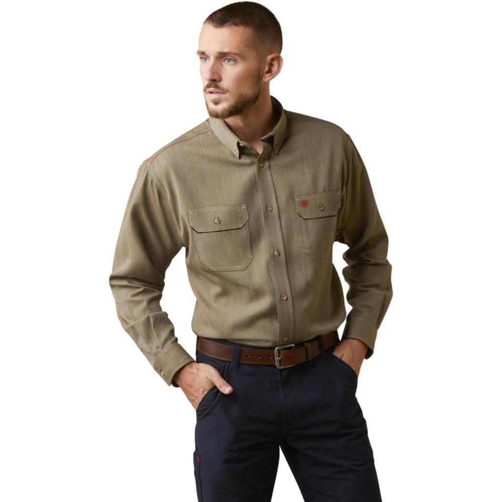 imageAriat Mens Fr Air Inherent Work ShirtKhaki Heather