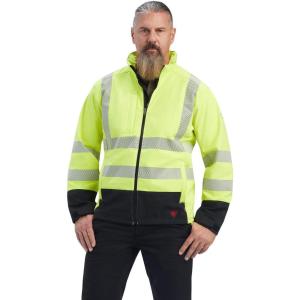 ARIAT mens Fr Vernon Hi-vis Softshell Jacket(Hi-vis Yellow)
