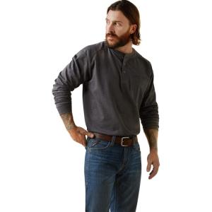 Ariat Mens Fr Air Refinery Row Graphic Henley Top(Charcoal Heather)
