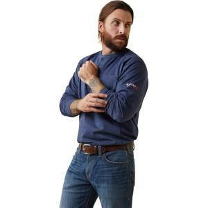 Ariat Mens Fr Air Refinery Row Graphic Henley Top(Navy Heather)
