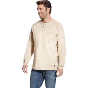 Ariat Mens Fr Air Refinery Row Graphic Henley Top(Sand Heather)