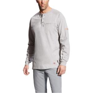 Ariat Mens Fr Air Refinery Row Graphic Henley Top(Silver Fox Heather)