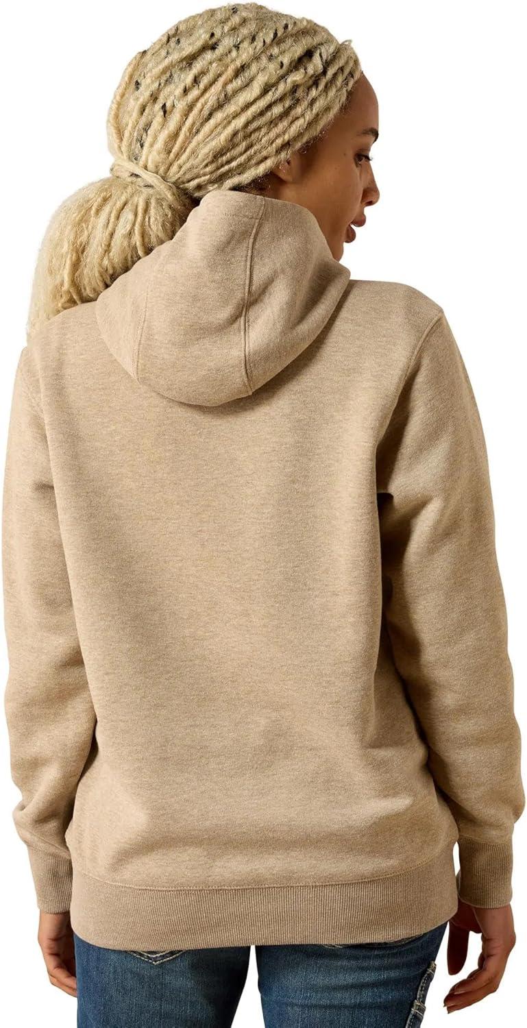 imageARIAT womens Rebar Lightweight Logo 12 Zip HoodieOatmeal HeatherWhisper Pink