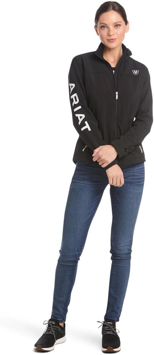 imageAriat Womens New Team Softshell Jacket Wind and Water Resistant JacketBlack