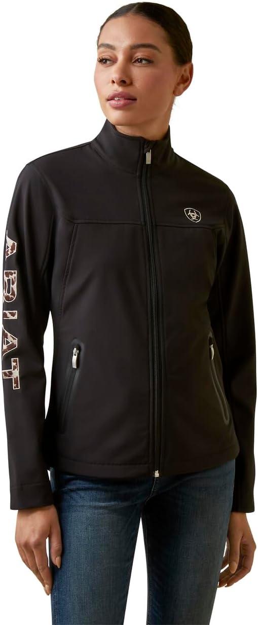 imageAriat Womens New Team Softshell Jacket Wind and Water Resistant JacketBlackPony