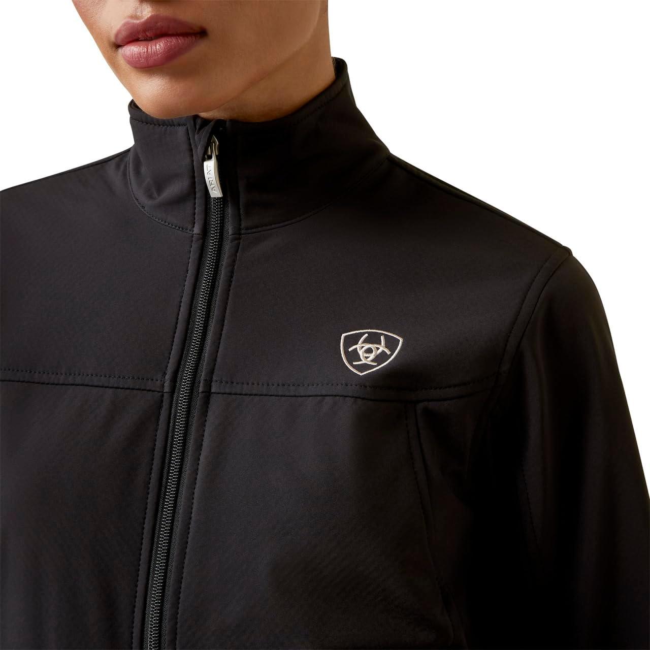imageAriat Womens New Team Softshell Jacket Wind and Water Resistant JacketBlackPony