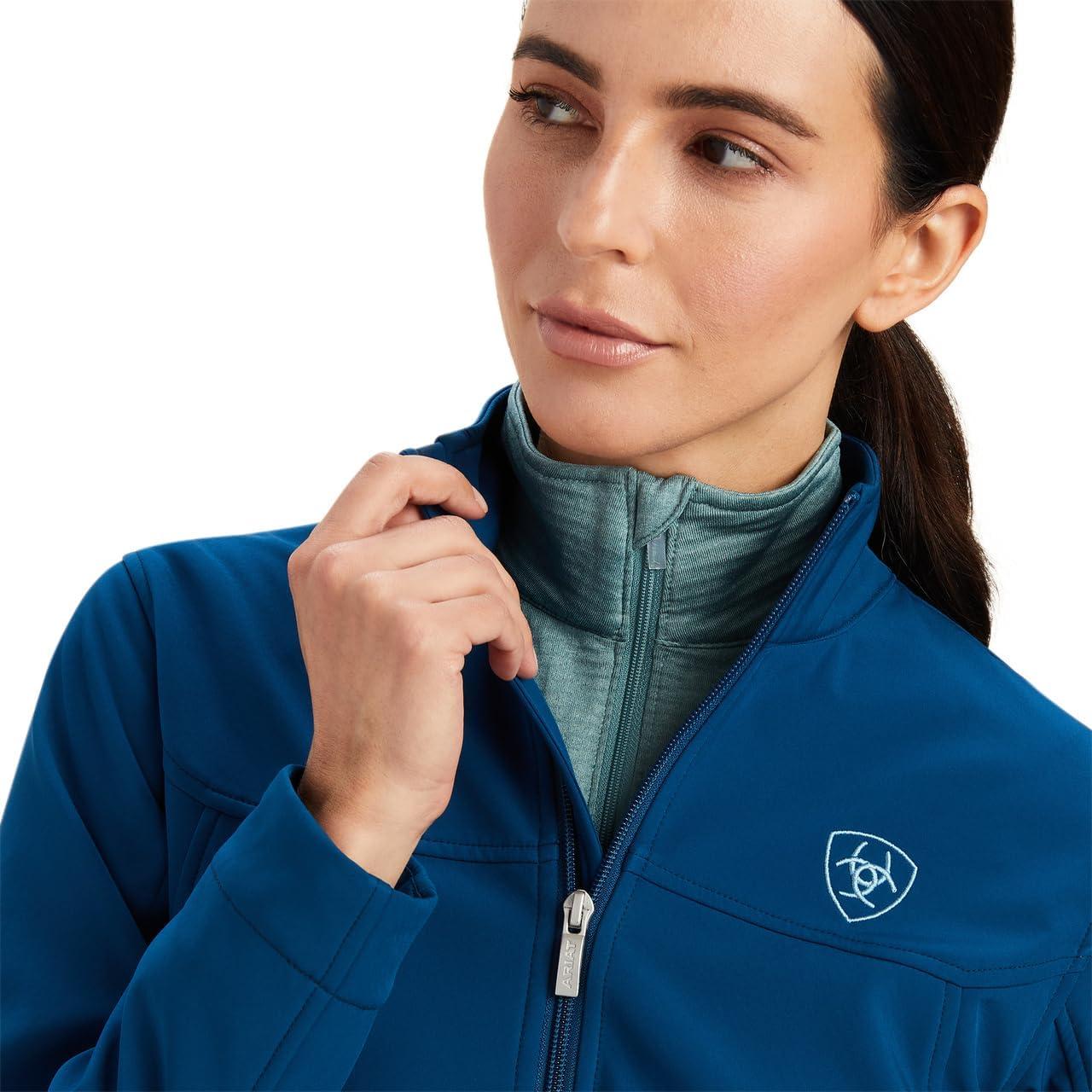 imageAriat Womens New Team Softshell Jacket Wind and Water Resistant JacketBlue