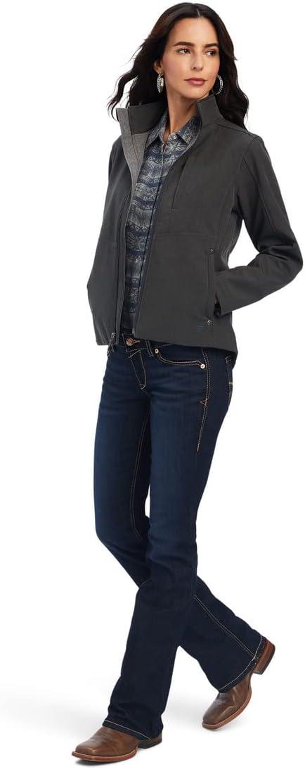 imageAriat Womens New Team Softshell Jacket Wind and Water Resistant JacketCharcoal