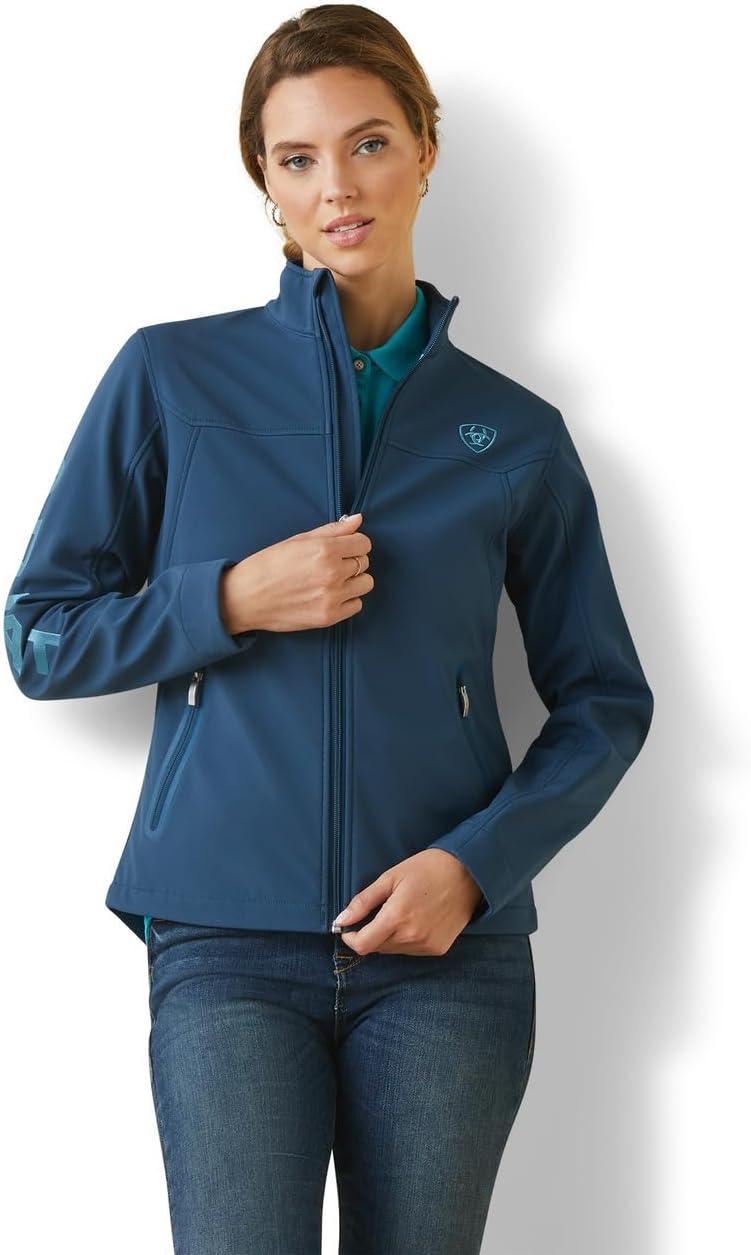 imageAriat Womens New Team Softshell Jacket Wind and Water Resistant JacketDeep Petroleum