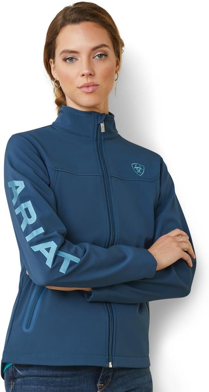 imageAriat Womens New Team Softshell Jacket Wind and Water Resistant JacketDeep Petroleum