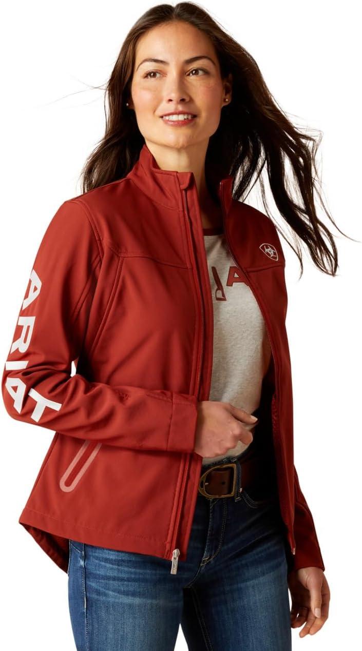 imageAriat Womens New Team Softshell Jacket Wind and Water Resistant JacketFired Brick