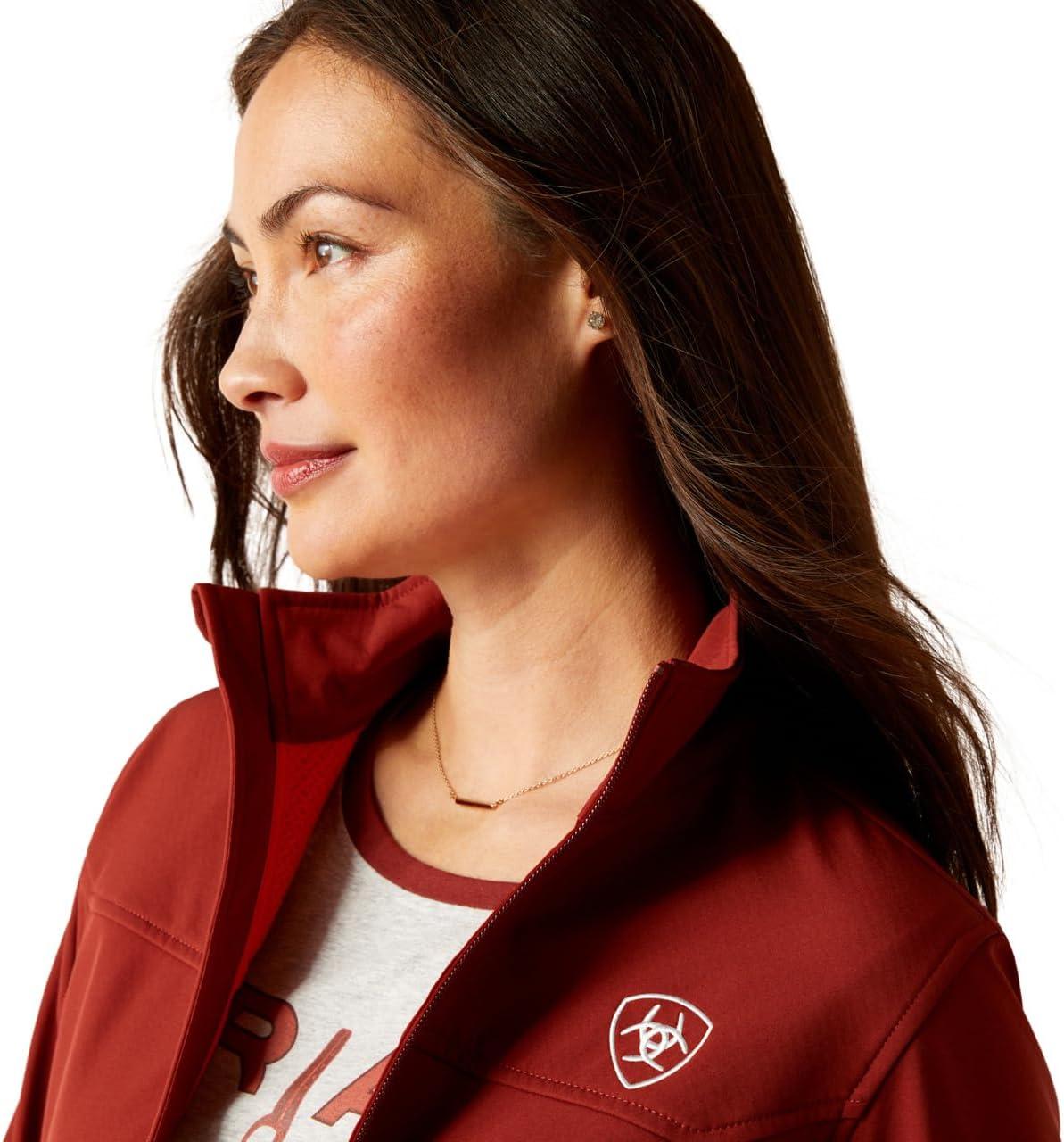 imageAriat Womens New Team Softshell Jacket Wind and Water Resistant JacketFired Brick