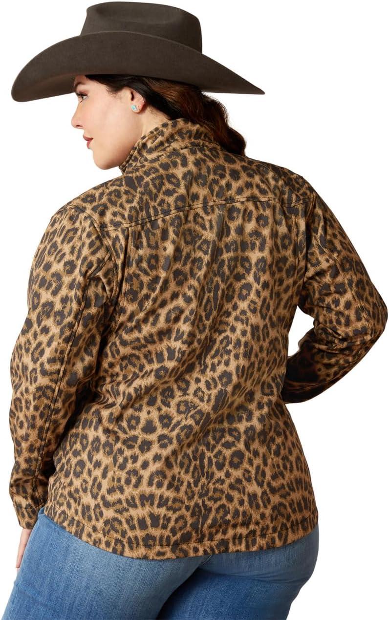 imageAriat Womens New Team Softshell Jacket Wind and Water Resistant JacketLila Leopard