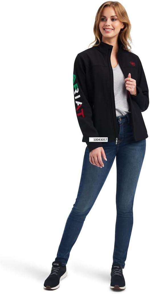 imageAriat Womens New Team Softshell Jacket Wind and Water Resistant JacketMex Black