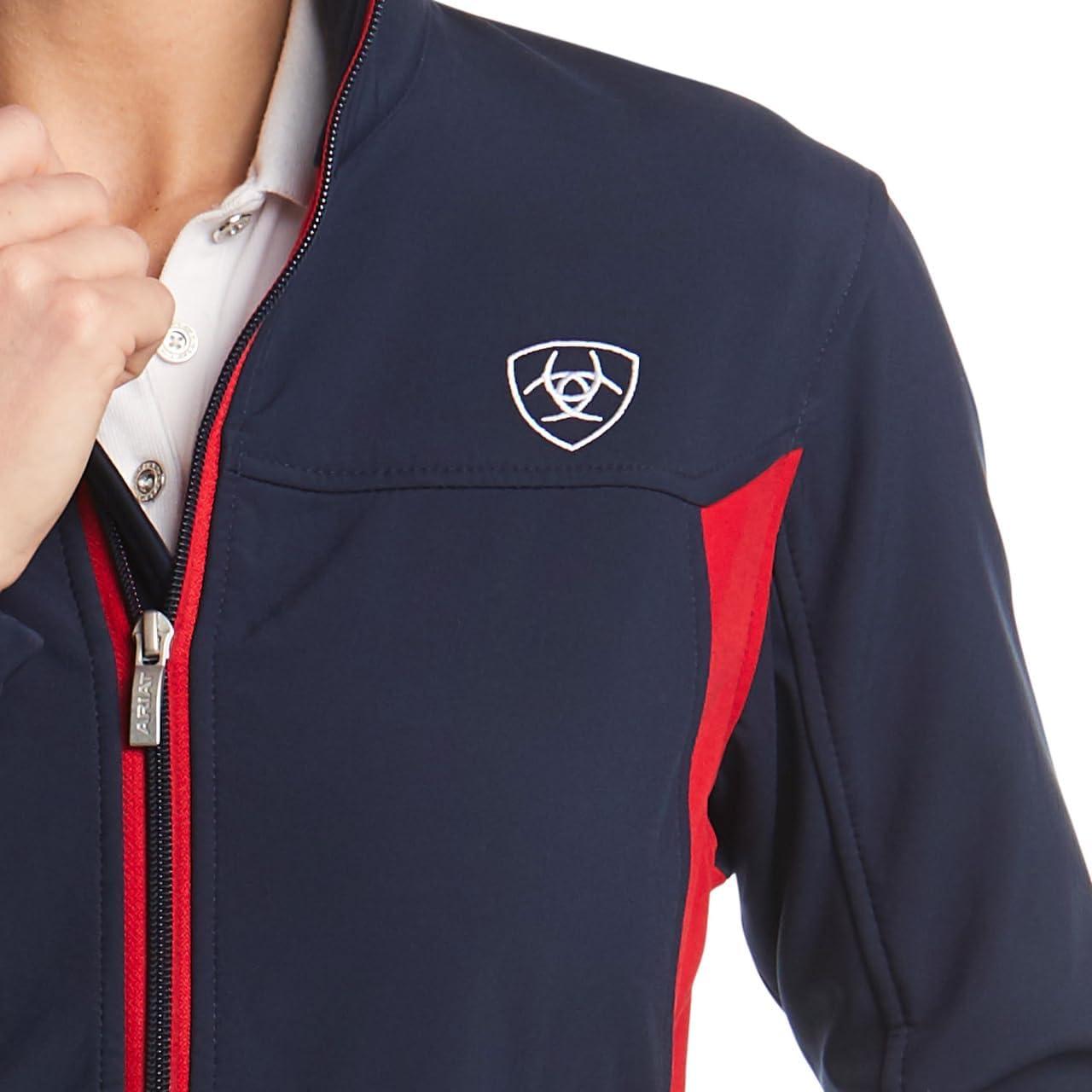 imageAriat Womens New Team Softshell Jacket Wind and Water Resistant JacketNavyRed