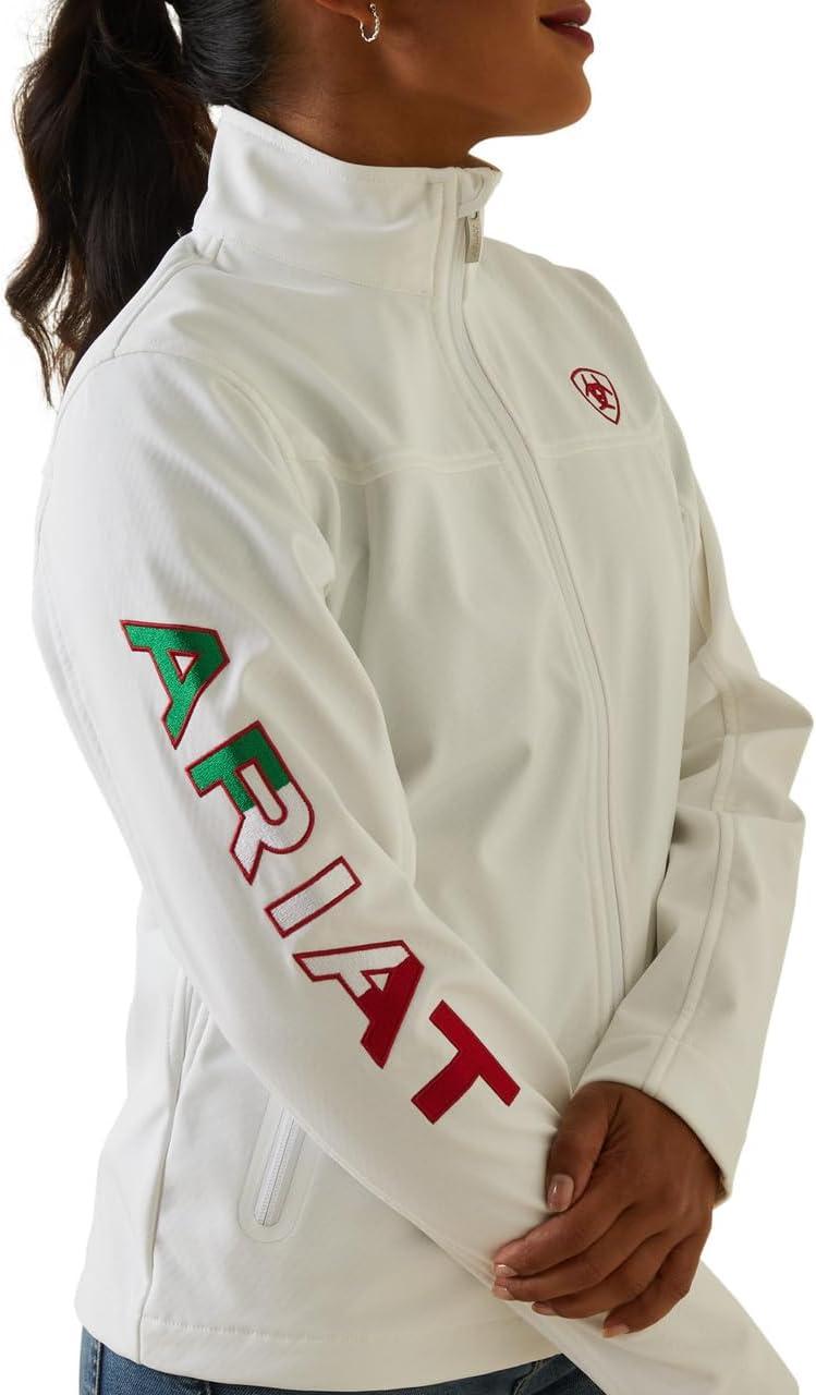 imageAriat Womens New Team Softshell Jacket Wind and Water Resistant JacketWhite