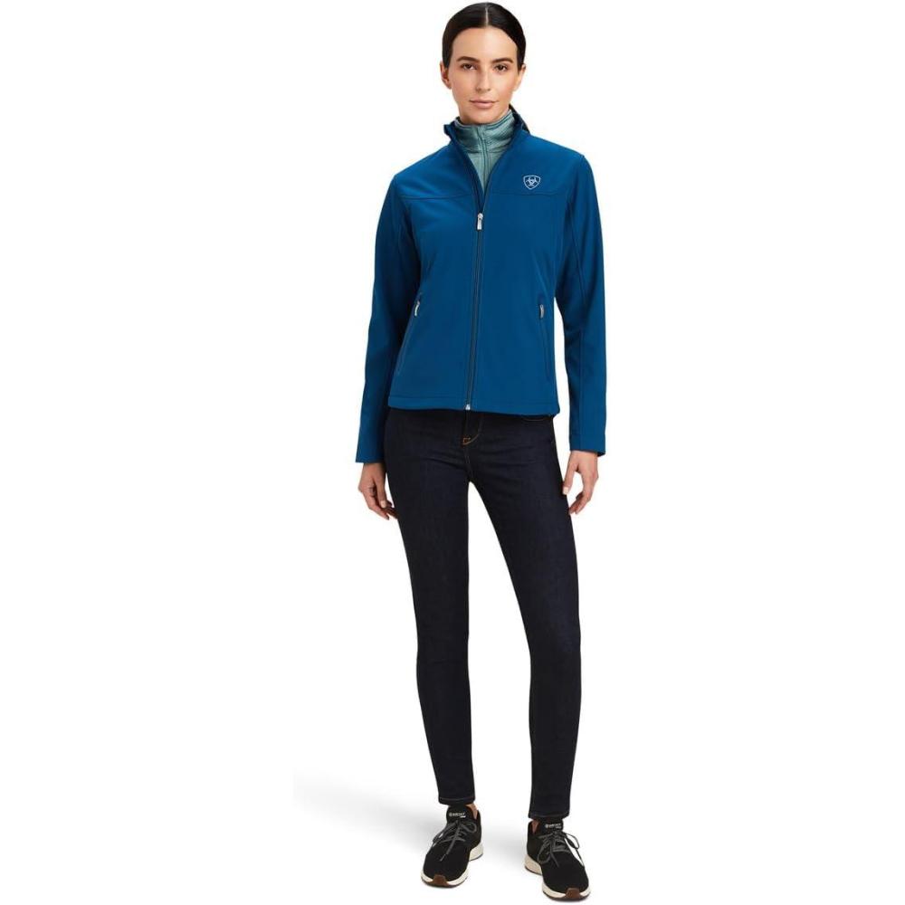 imageAriat Womens New Team Softshell Jacket Wind and Water Resistant JacketBlue